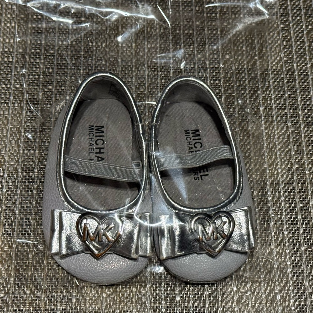 Michael Kors Metallic Silver Kids Dress Shoes